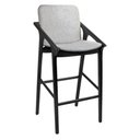 Ver imagem 1 de Banqueta Madeira Maciça com Braço Perry 49cm | Linho Cinza Claro - Sallar Home
