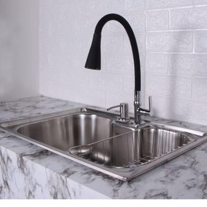 Kit Cuba Gourmet para Cozinha Aço Inox 304 + Torneira + Acessórios