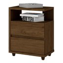 Ver imagem 1 de Mesa de Cabeceira Lacy 2 Gavetas Castanho - Móveis Henn