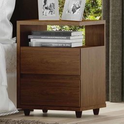 Mesa de Cabeceira Lacy 2 Gavetas Castanho - Móveis Henn - 2