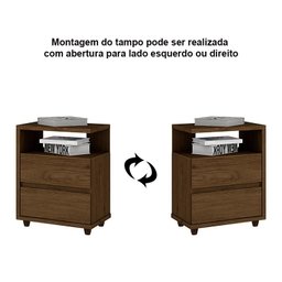 Mesa de Cabeceira Lacy 2 Gavetas Castanho - Móveis Henn - 4