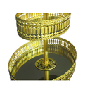Ver imagem 4 de Bandeja e Doceira Turca Oval de 2 andares em Metal Dourado Eventos Festa Mesa de Centro - 30x28x20cm