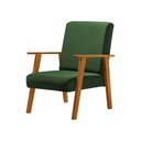 Ver imagem 3 de Kit 2 Poltronas Decorativas para Clínicas Juliana Veludo Verde Base Madeira Maciça