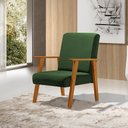 Ver imagem 2 de Kit 2 Poltronas Decorativas para Clínicas Juliana Veludo Verde Base Madeira Maciça