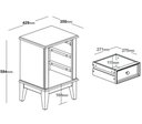 Ver imagem 3 de Mesa de Cabeceira Filipa 3 Gavetas Cor Branco 42cm - 64398