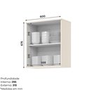 Ver imagem 4 de Armário Aéreo 1 Porta 60cm 100% MDF Aurora