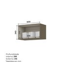 Ver imagem 4 de Armário Aéreo 1 Porta Basculante 60cm 100% MDF Aurora Espresso Móveis Cinza/Duna/Cristal