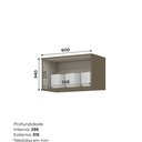 Ver imagem 4 de Armário Aéreo 1 Porta Basculante 60cm 100% MDF Aurora Espresso Móveis