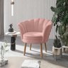 01 Poltrona Decorativa Pétala Escritório Sala Recepção Veludo Rosa - Visalar - 1