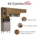 Ver imagem 2 de Kit para Cozinha Compacta Ambiente Alba com Balcão Amêndola Nude Prime Tx - Demóbile