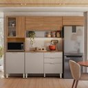 Ver imagem 1 de Kit para Cozinha Compacta Ambiente Alba com Balcão Amêndola Nude Prime Tx - Demóbile