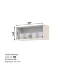 Ver imagem 4 de Armário Aéreo 1 Porta Basculante 80cm 100% MDF Aurora