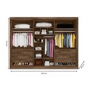 Ver imagem 2 de Guarda Roupa 6 Portas 2 Ripadas Potente 100% Mdf Braúna