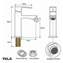 Ver imagem 7 de Torneira Banheiro Preta Bancada Mesa Metal Inox Quadrada 1/4 Volta Preto Fosco Matte