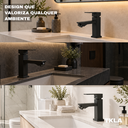 Ver imagem 2 de Torneira Banheiro Preta Bancada Mesa Metal Inox Quadrada 1/4 Volta Preto Fosco Matte