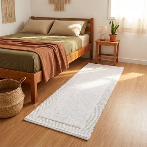 Tapete/Passadeira 60x1,2 Algodão Branco Suez Kacyumara - Casa k