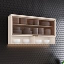 Ver imagem 1 de Armário Aéreo 1 Porta Basculante Vidro 120cm 100% MDF Aurora