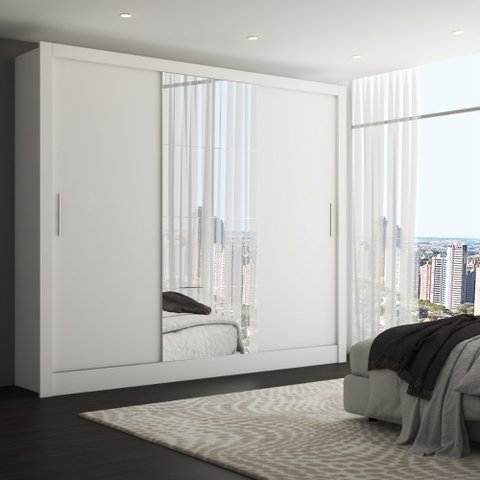 Guarda-roupa Casal Katherine Slim 3 Portas com Espelho - Panorama Móveis