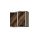 Ver imagem 3 de Armário Aéreo 2 Portas Vidro 80cm 100% MDF Aurora