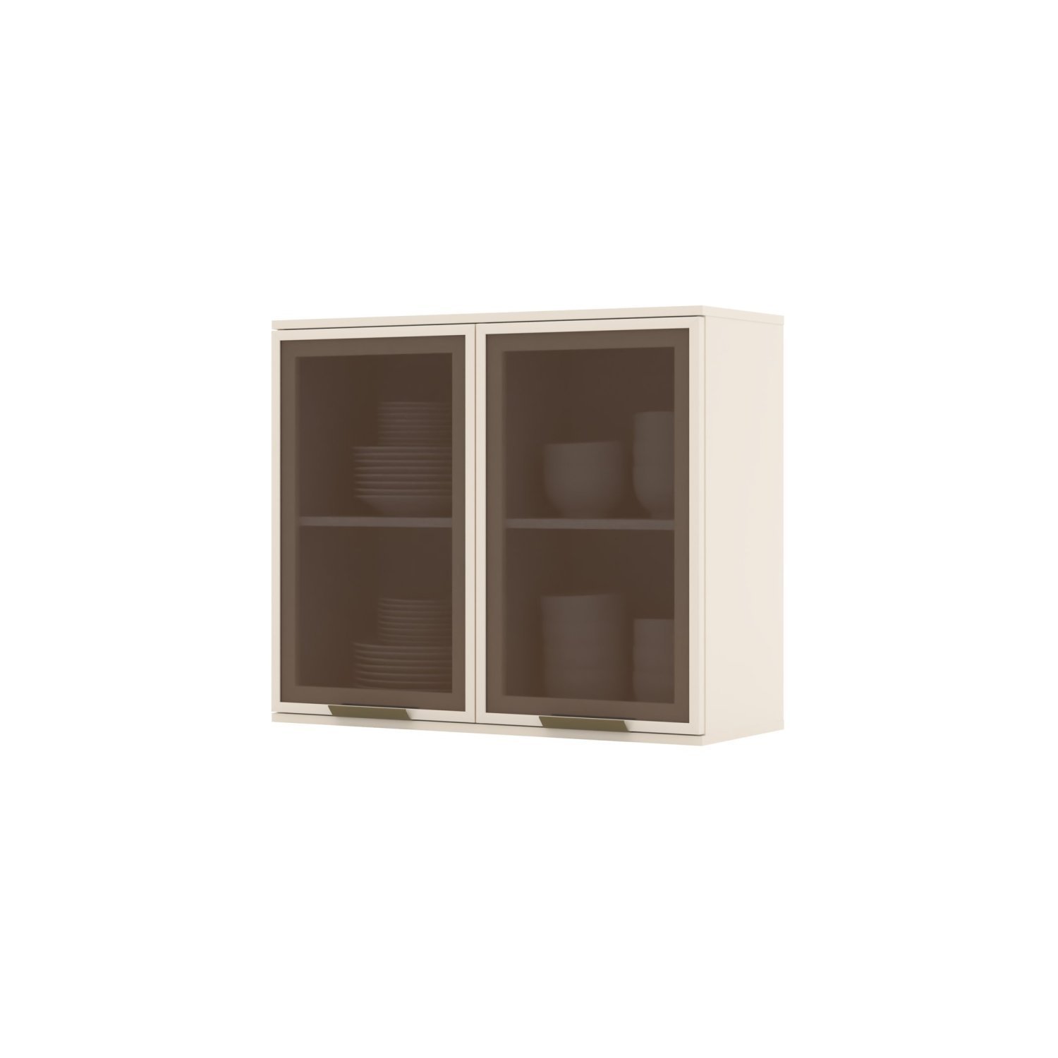 Armário Aéreo 2 Portas Vidro 80cm 100% MDF Aurora - 2