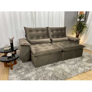 Sofá Retrátil Reclinável 2,30 M Marrom 500 Tijuca Plus