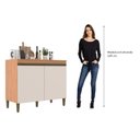 Ver imagem 6 de Balcão para Cozinha 2 Portas 120cm com Tampo Cecília Marrom/Freijó/Off White
