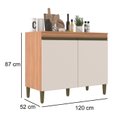 Ver imagem 5 de Balcão para Cozinha 2 Portas 120cm com Tampo Cecília Marrom/Freijó/Off White