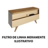 Rack para Tv até 50 Polegadas Design Curvo e Frisos Decorativos 1 Porta Pés de Madeira Valência - 7