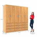 Ver imagem 2 de Guarda-roupa Casal Bergamo 6 Portas 9 Gavetas - Cinnamomo Cinnamomo