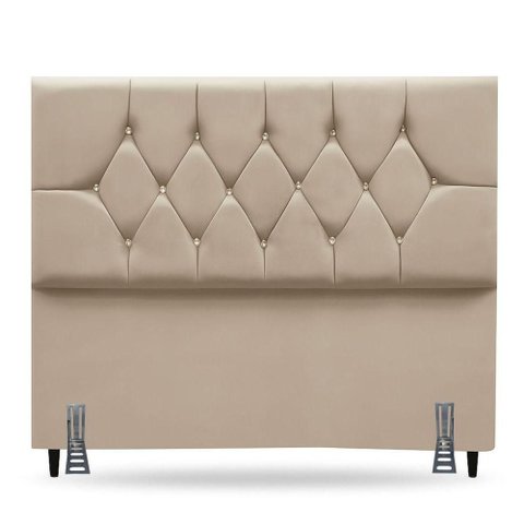 Cabeceira para Cama Box King 195 Cm Manuela com Frame Suede Bege