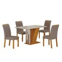 Ver imagem 2 de Conjunto Sala de Jantar Mesa com 4 Cadeiras Miami Yescasa Bege/Off White/Freijó