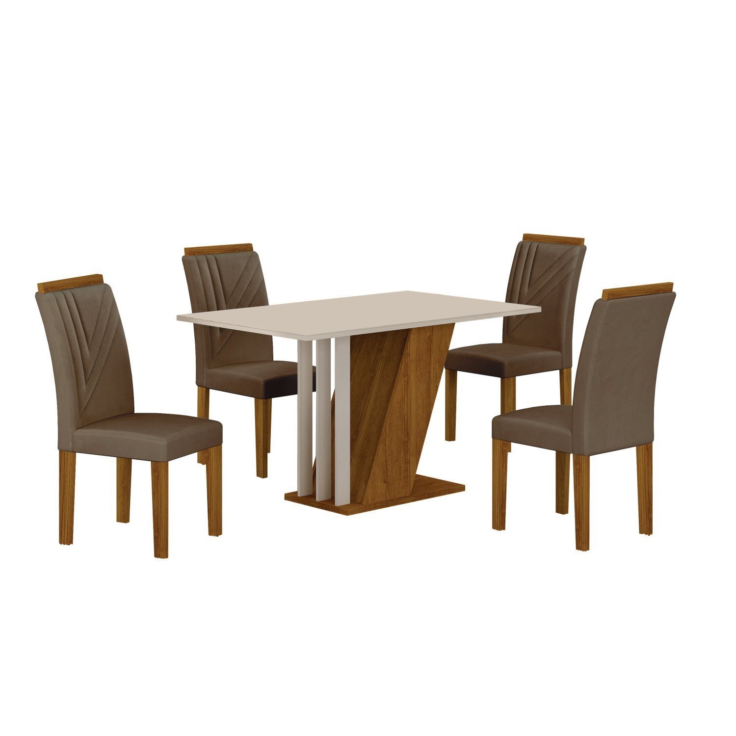Conjunto Sala de Jantar Mesa com 4 Cadeiras Miami Yescasa - 2
