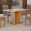 Ver imagem 6 de Conjunto Sala de Jantar Mesa com 4 Cadeiras Miami Yescasa Bege/Off White/Freijó