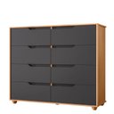 Ver imagem 5 de Guarda Roupa Casal Doble com Espelho 06 Portas e Cômoda Doble Freijo Titanium Flex - Móveis Albatroz