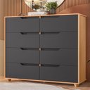 Ver imagem 7 de Guarda Roupa Casal Doble com Espelho 06 Portas e Cômoda Doble Freijo Titanium Flex - Móveis Albatroz