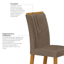 Ver imagem 6 de Conjunto Mesa de Jantar 4 Cadeiras Estofadas Veludo 120cm Miami MDF/MDP Marrom Yescasa Bege/Off White/Freijó