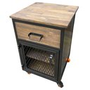 Ver imagem 7 de Mesa de Cabeceira Modelo Industrial - Ferro e Madeira - com 1 Gaveta e 1 Nicho com Prateleira