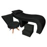 Kit Maca Metalasse com Mocho e Escadinha 70 Cm Base Slk Decor Nina Preto - 1