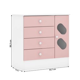 Cômoda Infantil 1 Porta e 4 Gavetas Tic Tac Espresso Móveis - 4