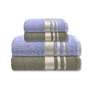 Jogo de Toalha 4 Peças - Felpuda - Toscana - 100% Algodão - Margex Cor: Lilás / Caqui