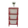 Organizador 3 Cestos Vermelho Cestos Brancos Organizer - 1