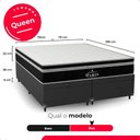 Ver imagem 6 de Cama Box Baú Queen Bipartido Preto + Colchão Paris Preto Couro Preto/preto