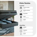 Ver imagem 5 de Cama Box Baú Queen Bipartido Preto + Colchão Paris Preto Couro Preto/preto