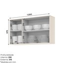 Ver imagem 3 de Armário Aéreo 3 Portas 120cm 100% MDF Aurora