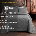Ver imagem 2 de Kit Colcha King Size Urban Linen Cinza Textura Linho 3 Peças Rozac