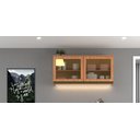 Ver imagem 1 de Armário para Cozinha Aéreo Porta de Vidro 120cm Cecília Marrom/Freijó/Off White