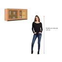 Ver imagem 6 de Armário para Cozinha Aéreo Porta de Vidro 120cm Cecília Marrom/Freijó/Off White