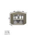 Ver imagem 4 de Armário Aéreo Canto Oblíquo 2 Portas 100% MDF Aurora Cinza/Duna/Cristal