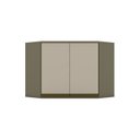 Ver imagem 3 de Armário Aéreo Canto Oblíquo 2 Portas 100% MDF Aurora Cinza/Duna/Cristal