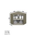 Ver imagem 4 de Armário Aéreo Canto Oblíquo 2 Portas 100% MDF Aurora